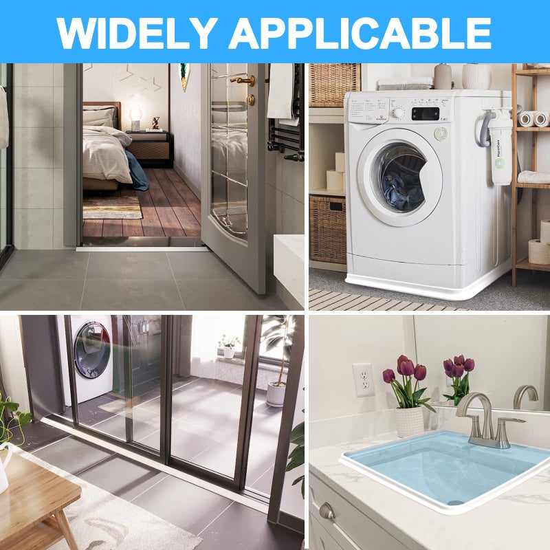 Duzzy 67 Inch Collapsible Shower Water Dam, Shower Threshold Water Stopper Barrier and Retention System and Keeps Water Inside Threshold Dry and Wet Separation, Suitable for Bathroom & Kitchen - Image 4